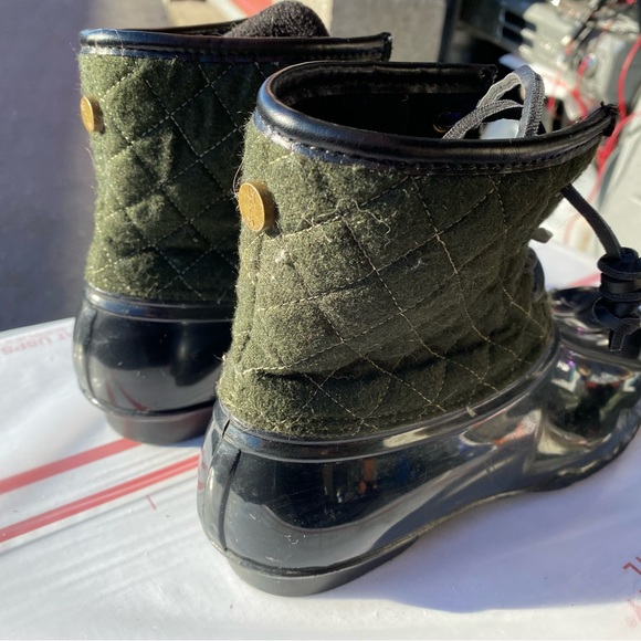 Seven7 Womens Olive Black Duck Wool Goose Winter Rain Waterproof Boots Size 7 - Picture 6 of 11
